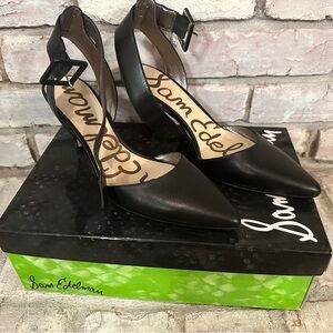Sam Edelman Okala Heel Leather Black Lea Women's Size 7.5 M